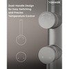 YAWWALK Double Handle Floor-Mounted Freestanding Tub Faucet with Hand Shower - 3 of 4