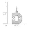 Black Bow Jewelry 14k White Gold, Julia Collection, Small Satin Block Initial D Pendant - 3 of 4