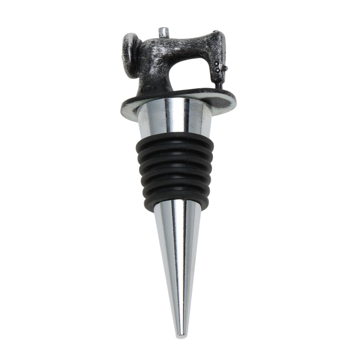 Unique Bargains No.21 Sewing Machine Stopper Aluminum Alloy TPE Black Silver Tone 3.43"x0.79"x0.79" 1 Pc