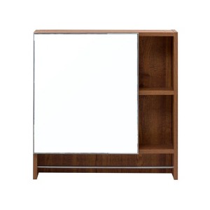 SEVOBAL Bathroom Storage Cabinets Wall Mounted Mirror Cabinet with Shelves and Towel Rack for Bathroom, Walnut, 21.65"*21.26"*5" - 1 of 4
