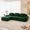 117" Corduroy L-Shaped Modular Sectional Sofa with Movable Ottoman, Pearl-Like Piping, Tufted Design, and No Assembly - 2 of 4
