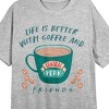 Friends TV Coffee And Friends Women's Heather Gray Short Sleeve Crew Neck Sleep Shirt - 2 of 2