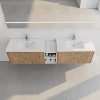 Vynxaria 84 Inch Soft Close Doors Bathroom Vanity With Sink, Two Small Storage Shelves, 24" and 12" Combination Cabinet - 3 of 4