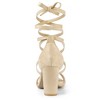 Allegra K Women's Back to College Open Toe Lace Up Chunky High Heels Strappy Sandals - image 3 of 4