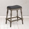 Comfort Pointe Collins Counter Height Barstool Charcoal: Upholstered, Wood Legs, Nailhead Trim - 3 of 4
