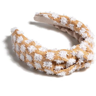 Shiraleah Tufted Straw Knotted Headband, White : Target