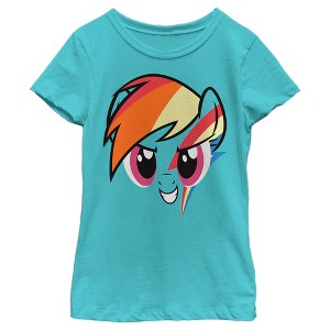 Girl's My Little Pony Rainbow Dash Face T-Shirt - 1 of 4