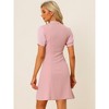 INSPIRE CHIC Women's Bow Tie Keyhole Neck Puff Sleeve Elegant Work Dress - 3 of 4