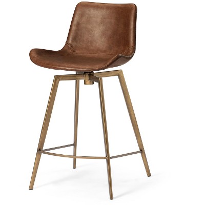 Maven Lane Victor Armless Vegan Leather Counter Height Bar Stool