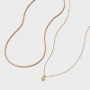 14K Gold Dipped Cubic Zirconia Initial Necklace Set 2pc - A New Day™ Gold - 3 of 3
