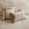 TopComfy Bedding Sets 7 Piece Faux Suede Comforter Set Cal King Plush Suede Finish Wrinkle Resistant Fabric For Bedroom, Brown, 19.49"*14.96"*13.78" - 3 of 4