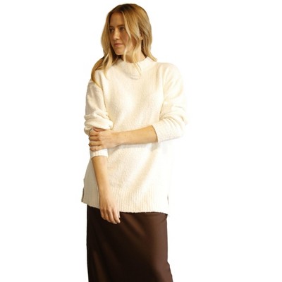 ABLE Women's Alexis Boucle Sweater, Almond, Size X-Large