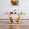 Dolonm 70-inch Modern Faux Marble Dining Table with Stainless Steel Base for 6 - 3 of 4