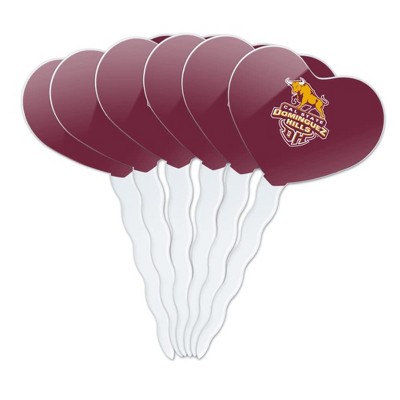 California State University Dominguez Hills Primary Logo Heart Love Cupcake Picks Toppers Decoration Set of 6