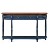 52" Retro Console Table with Solid Wood Frame, 2 Drawers and Open Shelf,Entryway or Sofa Table for Hallway or Living Room-Maison Boucle - 4 of 4