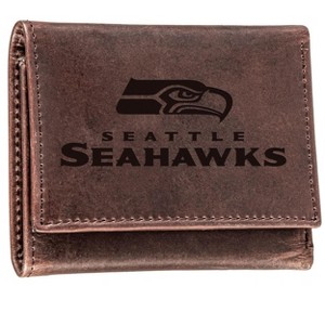 Evergreen NFL Seattle Seahawks Brown Leather Trifold Wallet Officially Licensed with Gift Box - 1 of 1