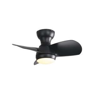 TOBILI 23 Inch Bedroom Ceiling Fan With 3 Color Dimmable 3 ABS Blades Black With 18W Led Light - 1 of 4