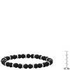Steeltime Men's black lava/tiger eye and stainless steel beaded bracelet. Color Options: Brown, Black - 3 of 4
