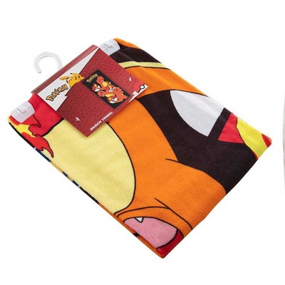 Pokemon Charmander Black and Red Kids Beach Towel 30x60 Inches