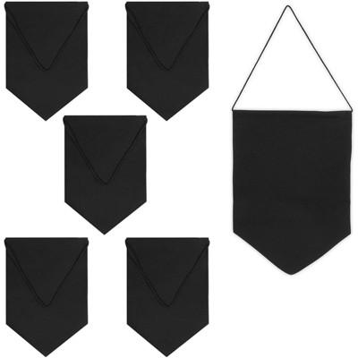 Juvale 6 Pack Black Pennants Blank Garden Flag Lawn Banner Yard Signs for DIY Outdoor Decor, 12 x 18 in