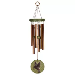 Woodstock Chimes Signature Collection, Woodstock Habitats Chime, 17'' Green Hummingbird Wind Chime HCGH