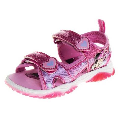 Disney Minnie Mouse Light Up Toddler Girls Sport Sandals - Pink, 7 : Target