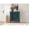 Hollow-Carved 2 Door Accent Cabinet Sideboard Buffet Storage Cabinet with Adjustable Shelf for Entryway Living Room Bedroom - 3 of 4
