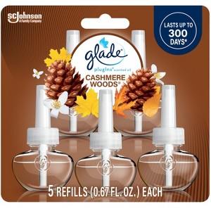 Glade PlugIns Scented Oil Air Freshener Refills Cashmere Woods - 3.35 fl oz/5ct - 1 of 4