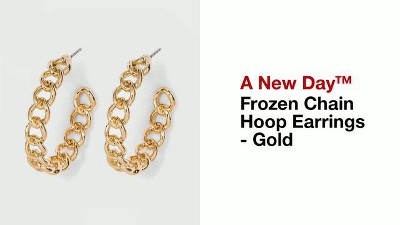 Frozen Chain Hoop Earrings - A New Day™ Gold