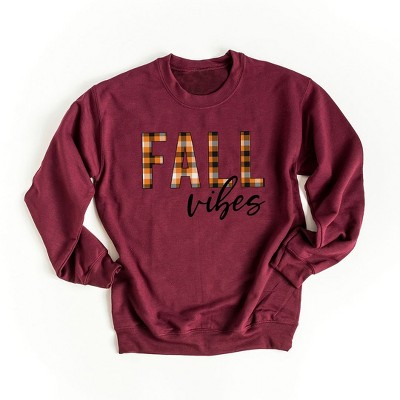 Simply Sage Market Women's Graphic Sweatshirt Fall Vibes Plaid
