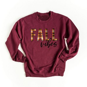 Simply Sage Market Women's Graphic Sweatshirt Fall Vibes Plaid - 1 of 2
