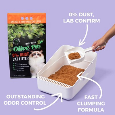 Paco & Pepper Made from Olive Pits Natural Low Dust Clumping Cat Litter - 11.5lbs, 4 of 9