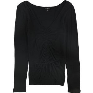 GUESS Womens Opal Ruched Pullover Blouse, Black, X-Large - 1 of 1