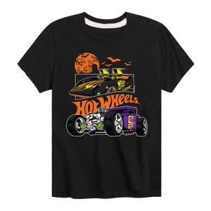 Hot Wheels Halloween Cars with Bats Short Sleeve Graphic T-Shirt - Black - 5T - 1 of 3