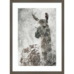 Amanti Art 19"x25" Llama by Irena Orlov Wood Framed Wall Art Print: Modern Decor, Lithograph, Hardwood Frame, Wire Mount - 1 of 4