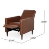 CAVINAS Mid-Century Modern Wingback Chair, Reclining Chair, Armchair with Footrest, Single Sofa Chair, Comfy Reading Chair for Bedroom, Living Room - 3 of 4