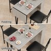 homfan 3-Pc Expandable Bar Table Set for 2 - Counter Height w/Upholstered Chairs & Storage - Space-Saving - 3 of 4