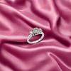 Slickblue Women's Three-Stone CZ Engagement Ring, Stainless Steel, Round Clear Cubic Zirconia, Polished Finish,Size 5-10 - 2 of 4