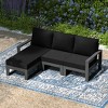 WestinTrends Montara 4-Piece Outdoor HDPE All-Weather Modern Deep Seating Patio Sofa Sectional Set with Waterproof Cushions - 2 of 4