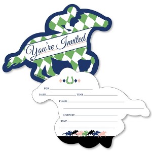 Big Dot of Happiness Kentucky Horse Derby - Shaped Fill-in Invitations - Horse Race Party Invitation Cards with Envelopes - Set of 12 - 1 of 4