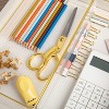 Martha Stewart 3pc 12" x 6" Plastic Stackable Office Desk Drawer Organizers with Gold Trim Clear - 4 of 4