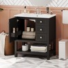 Okak 30" Vintage Style Bathroom Vanity with Sink, Freestanding Bathroom Painted Finish Sink Vanities with Soft Closing Door & Open Shelves - 2 of 4