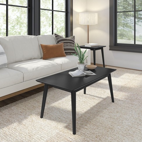 Plank beam Solid Wood 40 Mid Century Modern Coffee Tables For Living Room Black Target