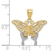 Black Bow Jewelry 14k Yellow Gold & White Rhodium 22mm Diamond Cut Butterfly Pendant - 4 of 4