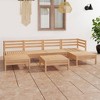 vidaXL 7-Piece Outdoor Garden Lounge Set - Solid Pinewood, Rustic Pallet Design, Weather Resistant, Modular Sofa and Table Set for Patio - 2 of 4