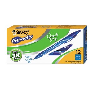 BIC Gel-ocity Quick Dry Retractable Gel Blue Ink Medium 1 Dozen RGLCG11BE - 1 of 4