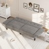 89" Futon Sofa Bed, Convertible Sleeper Sofa with Adjustable Backrest & Armrest, Modern Loveseat Sleeper - 2 of 4