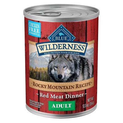 12ct Blue Buffalo Wilderness Grain Free Wet Dog Food Rocky Mountain Recipe Red Meat Dinner - 12.5oz/12ct Pack