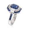 Ross-Simons 4.80 ct. t.w. Sapphire Ring With Diamond Accents in 14kt White Gold - 3 of 4