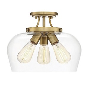 Savoy House Octave 3 - Light Semi-Flush Mount in  Warm Brass - 1 of 3